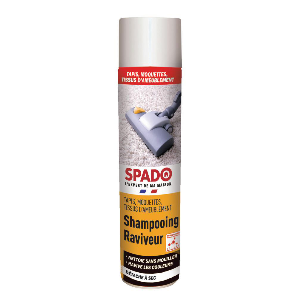 Shampoing Raviveur SPADO - Nettoie Sans Eau - Pour Tapis Et Moquettes - 600 Ml - Fabriqué En France