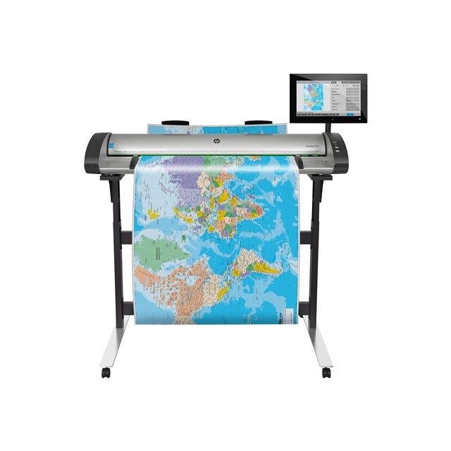 Hp sd pro 2 44-in alimentation feuille  feuille de scanner 1200 x 1200 dpi a0 noir