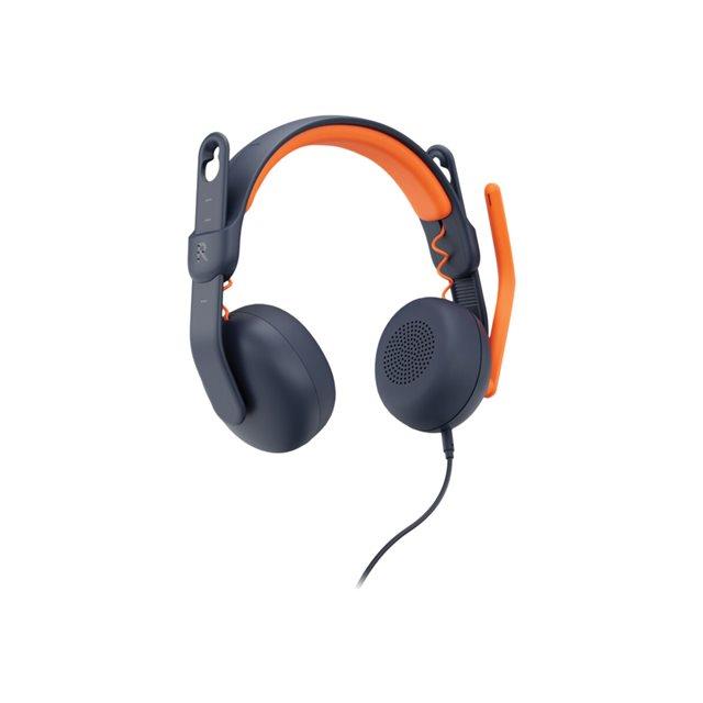 Logitech Zone Learn Wired On-Ear Headset for Learners, 3.5mm AUX - couteurs avec micro - sur-oreille - remplacement - filaire - jack 3,5mm