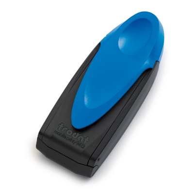Tampon Pocket Printy Trodat 9512 personnalisable - utilisation poche - format 47x18 mm - bleu