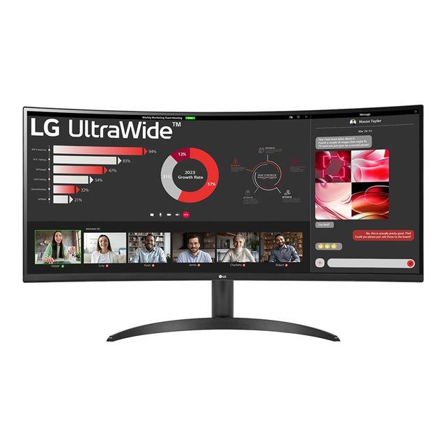 LG UltraWide 34WR50QC-B - cran LED - incurv - 34" - 3440 x 1440 UWQHD @ 100 Hz - VA - 300 cd/m - 3000:1 - HDR10 - 5 ms - 2xHDMI, DisplayPort