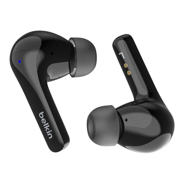 Belkin SoundForm Motion - couteurs sans fil avec micro - intra-auriculaire - Bluetooth - Suppresseur de bruit actif - isolation acoustique - noir