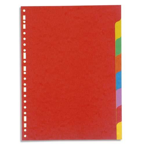 Intercalaires touches neutres 1er prix - carte lustre 220g - A4 - 8 positions - coloris assortis