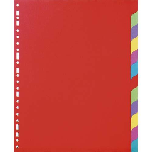 Intercalaires touches neutres 1er prix - carte lustre 220 g - A4 - 12 positions - coloris assortis