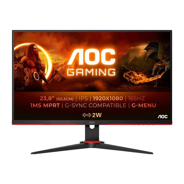 Aoc g2 24g2spae/bk led display 60,5 cm (23.8") 1920 x 1080 pixels full hd noir, rouge