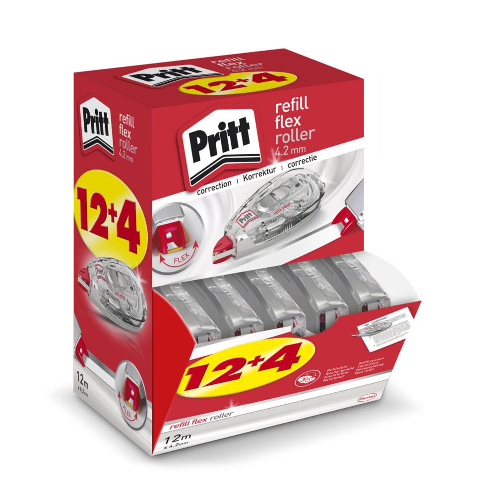 D�vidoirs de correction rechargeables Pritt - 4.2mm x 12m - bo�te de 16 dont 4 gratuits