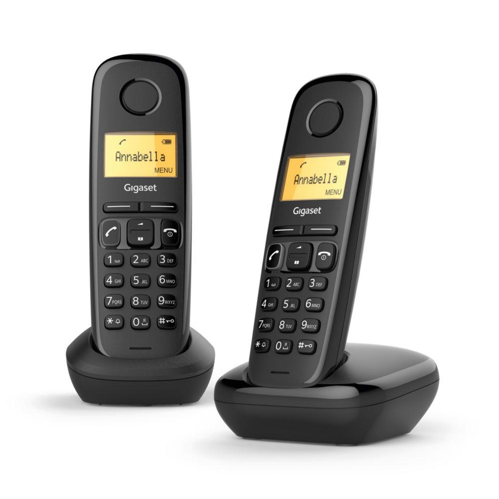 Gigaset a170 duo tlphone fixe sans fil dect/gap noir tlphone dect identification de l'appelant