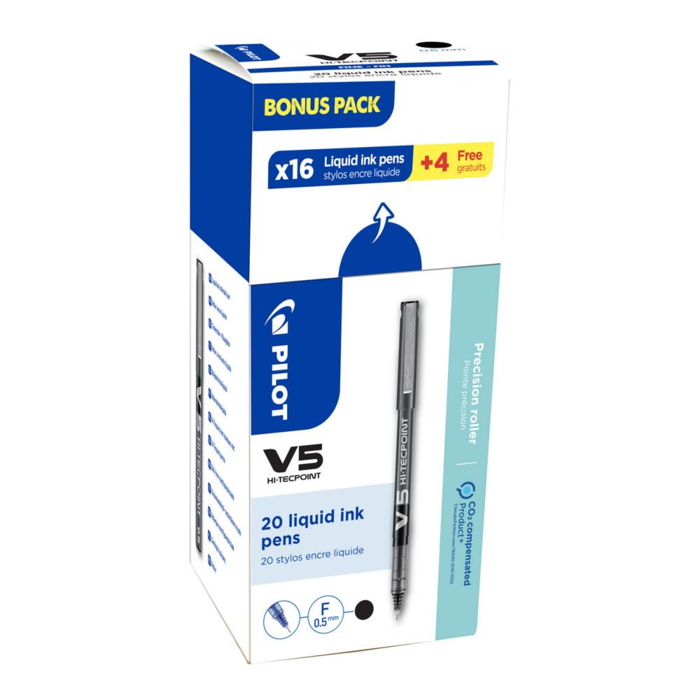 Rollers V5 Pilot - noir - ecopack 20 dont 4 rollers