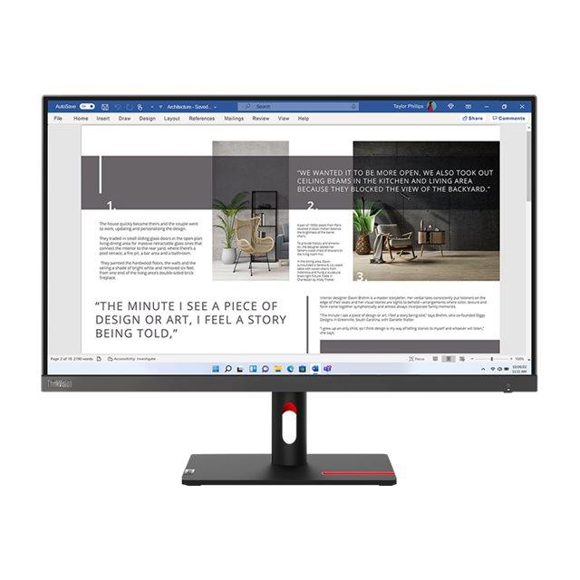 Lenovo ThinkVision S27i-30 - cran LED - 27" - 1920 x 1080 Full HD (1080p) @ 100 Hz - IPS - 300 cd/m - 1300:1 - 4 ms - 2xHDMI, VGA - gris orage