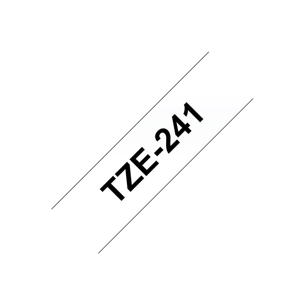 Brother TZe-241 - Adhsif standard - noir sur blanc - rouleau (1,8 cm x 8 m) 1 cassette(s) ruban lamin - pour Brother PT-D600; P-Touch PT-1880, D450, E550, E800, P900, P950; P-Touch Cube Plus PT-P710