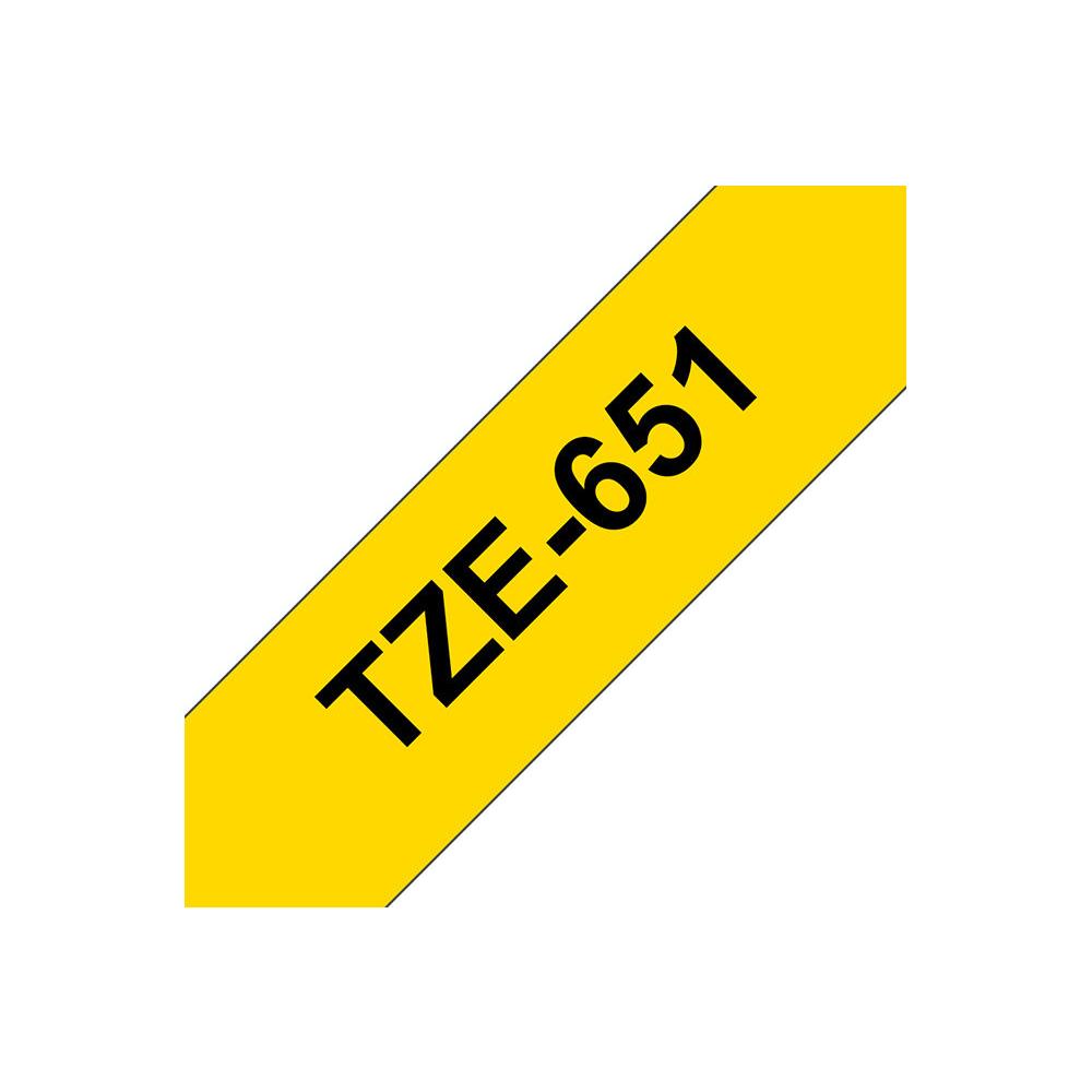 Brother TZe-651 - Adhsif standard - noir sur jaune - Rouleau (2,4 cm x 8 m) 1 cassette(s) ruban lamin - pour Brother PT-D600; P-Touch PT-1880, D450, D800, E550, E800, P900, P950; P-Touch EDGE PT-P750