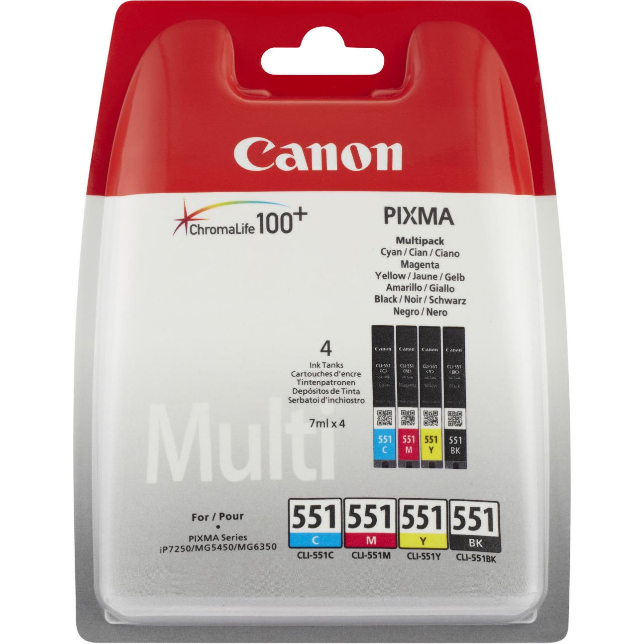 Cartouches pour imprimantes - Canon multipack de cartouches d'encre cli-551 bk/c/m/y