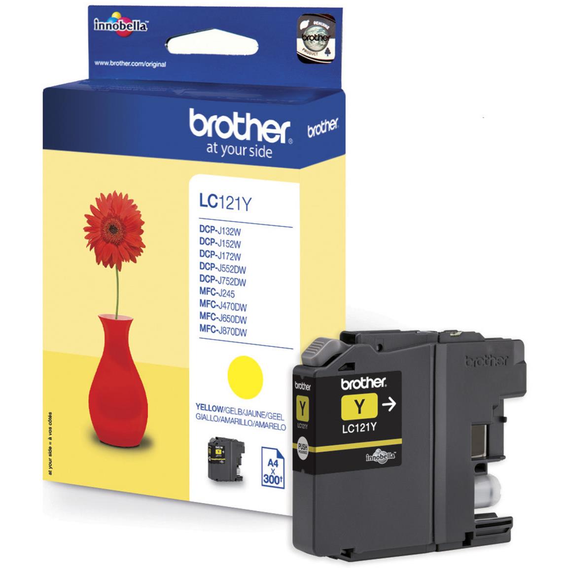 Cartouches pour imprimantes - Brother lc-121y cartouche d'encre 1 pice(s) original jaune
