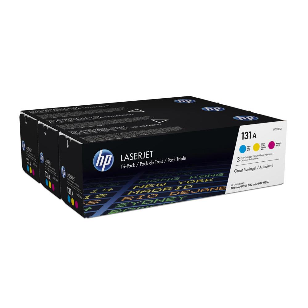 Cartouches de toner - Hp lot de 3 toners authentiques cyan/magenta/jaune laserjet 131a