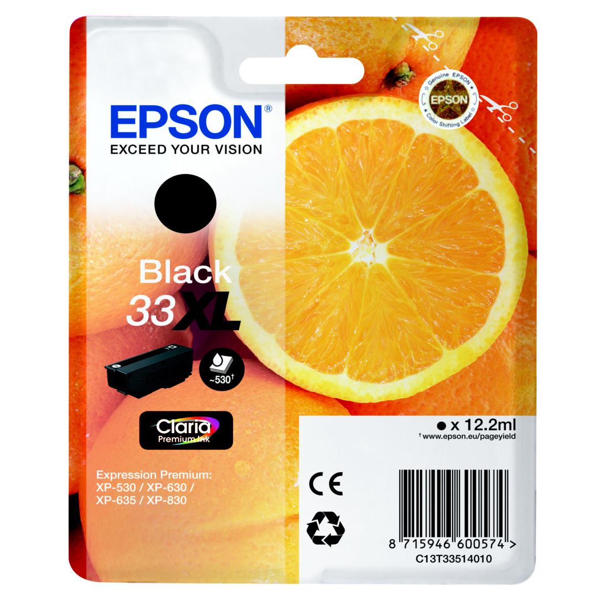 Cartouches pour imprimantes - Epson oranges c13t33514010 cartouche d'encre 1 pice(s) original noir