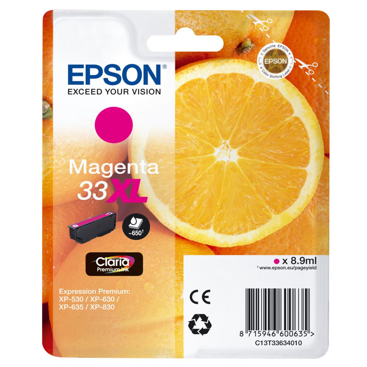 Cartouches pour imprimantes - Epson oranges c13t33634010 cartouche d'encre 1 pice(s) original magenta