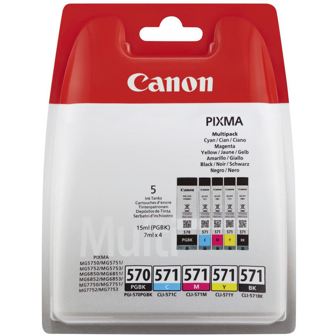 Cartouches pour imprimantes - Canon multipack de cartouches d'encre pgi-570bk / cli-571 bk/c/m/y