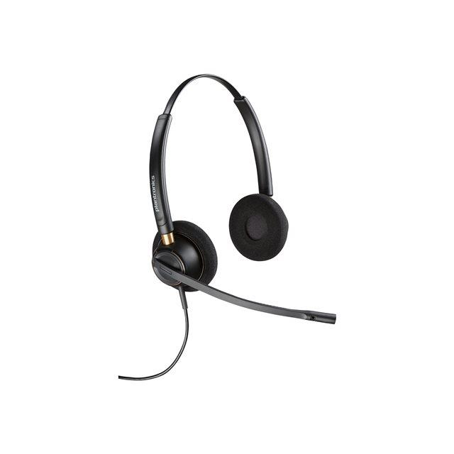 Poly EncorePro 520 - EncorePro 500 series - micro-casque - sur-oreille - filaire - Quick Disconnect - noir - Certifi pour Skype for Business, certifi UC