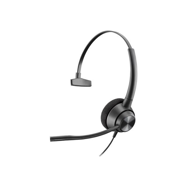 Poly EncorePro 310 - EncorePro 300 series - micro-casque - sur-oreille - filaire - Quick Disconnect - noir - Certifi pour Skype for Business