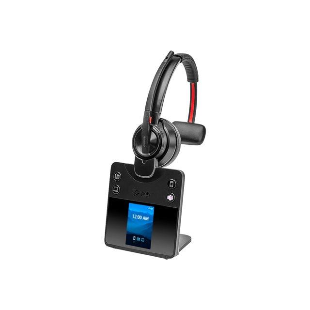 Poly Savi 8410 Office - Savi 8400 series - micro-casque - sur-oreille - DECT / Bluetooth - sans fil - noir - Certifi pour Microsoft Teams