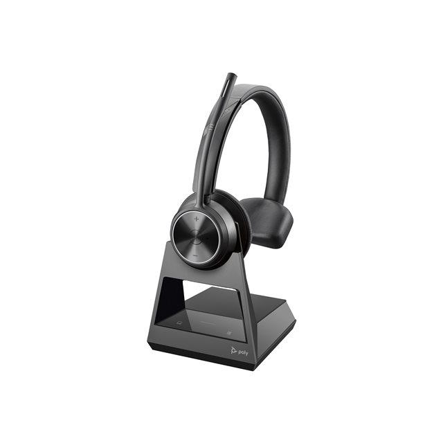 Poly Savi 7310 - Savi 7300 series - micro-casque - sur-oreille - DECT - sans fil - USB-A via adaptateur DECT - noir - certifi UC