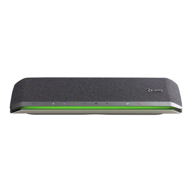 Poly Sync 60-M - Haut-parleur intelligent - Bluetooth - sans fil, filaire - NFC* - USB-C, USB-A - argent - certifi Zoom, Certifi pour Microsoft Teams