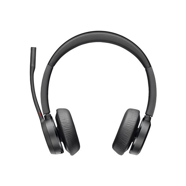 Poly Voyager 4320-M - Micro-casque - sur-oreille - Bluetooth - sans fil, filaire - USB-A, USB-A via adaptateur Bluetooth - noir - certifi Zoom, Certifi pour Microsoft Teams