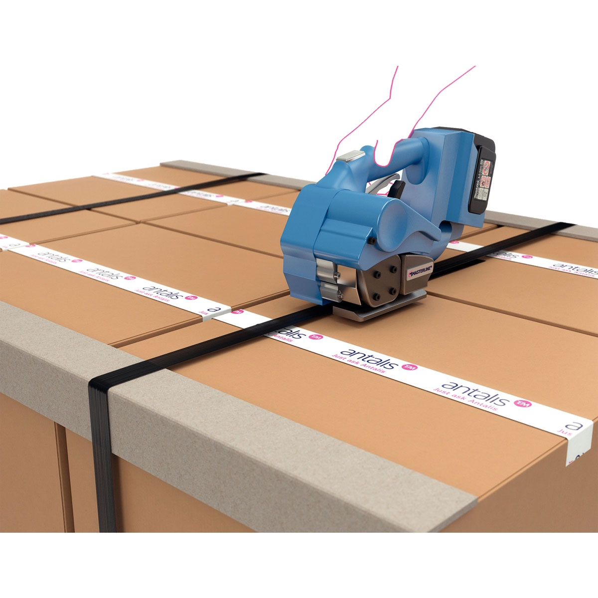 Rouleaux de 2 feuillard machine 3000mx12mm polypropylène bleu lot