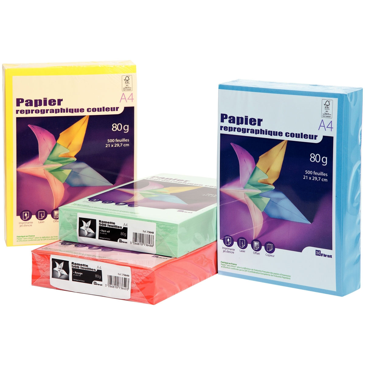 Xerox Symphony Papier Couleur Jaune Pastel A4 80g/m² - Ramette De 500 Feuilles
