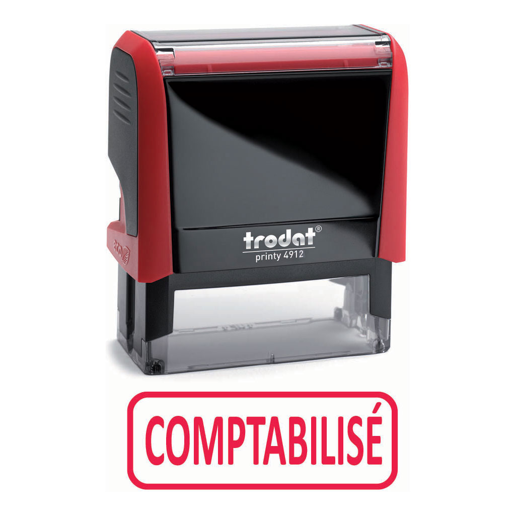 Tampon Trodat XPRINT  formule : COMPTABILIS - Encrage automatique rechargeable - empreinte rouge 45 x 16 mm