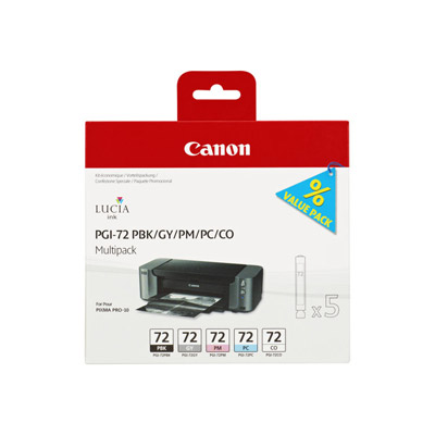 Cartouches pour imprimantes - Canon multipack de cartouches d'encre pgi-72 pbk/gy/pm/pc/co 5