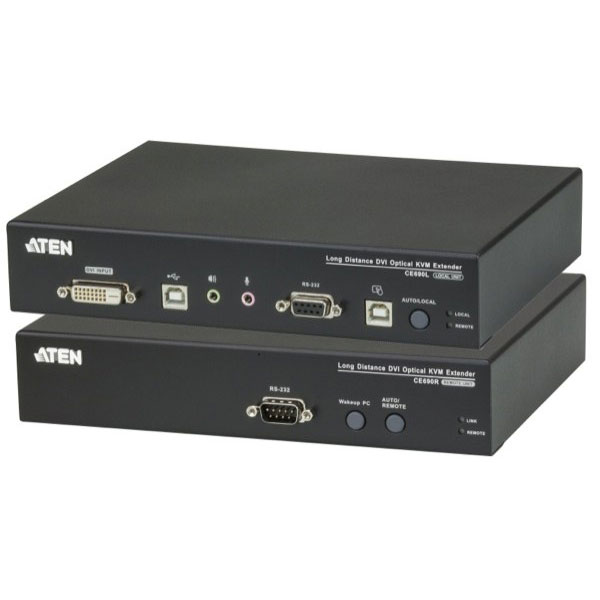 Aten extension kvm optique dvi usb (1920 x 1200@20 km)