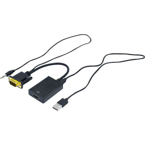 CONVERTISSEUR VGA +AUDIO (3,5mm jack)  VERS HDMI - 17 CM