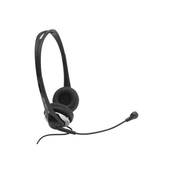 DACOMEX Casque-Micro Stro Ajustable Jack 3.5 mm noir/gris