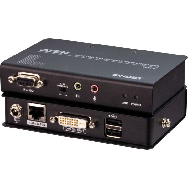 Aten mini systme d'extension kvm usb dvi hdbaset (1920 x 1200  100 m)