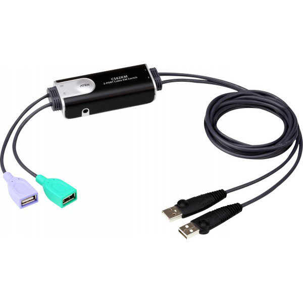 Aten commutateur km cble boundless usb  2 ports