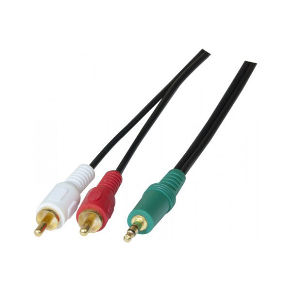 Cordon streo Jack 3.5 mm vers 2 x RCA PC99 - 5 m