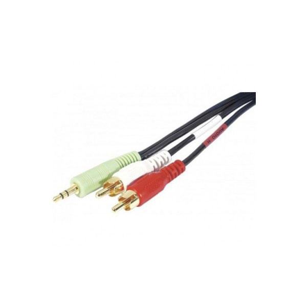 Cordon streo Jack 3.5 mm vers 2 x RCA PC99 - 10 m