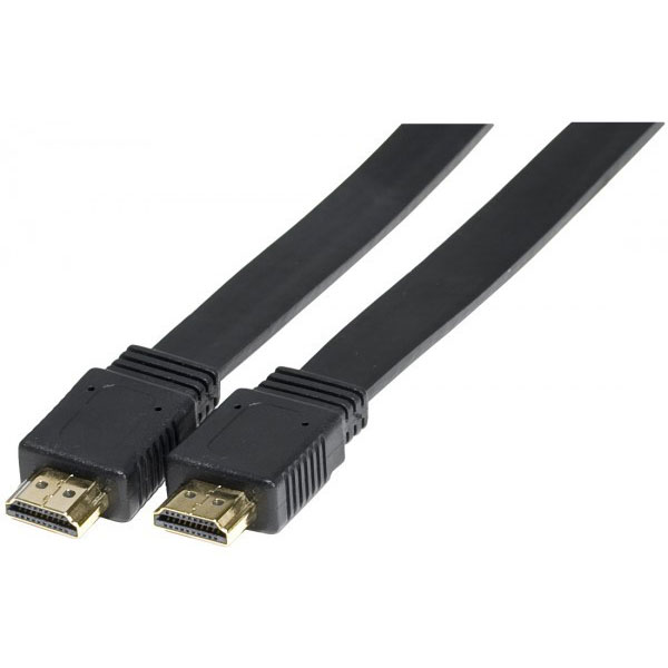 Cordon HDMI haute vitesse plat noir 1,50m
