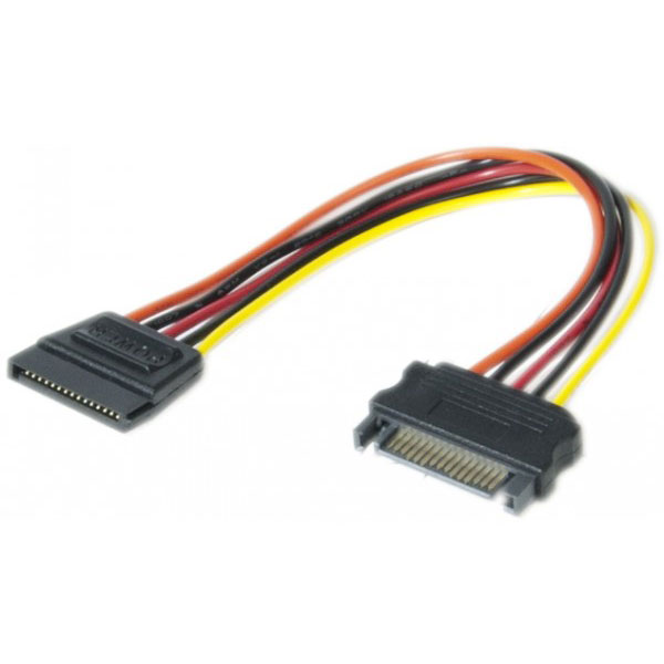 Exc 147564 cble sata 0,2 m sata 15 broches noir