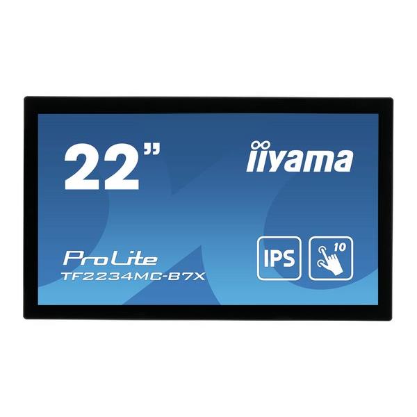 Iiyama prolite tf2234mc-b7x cran plat de pc 54,6 cm (21.5") 1920 x 1080 pixels full hd led cran tactile multi-utilisateur noir