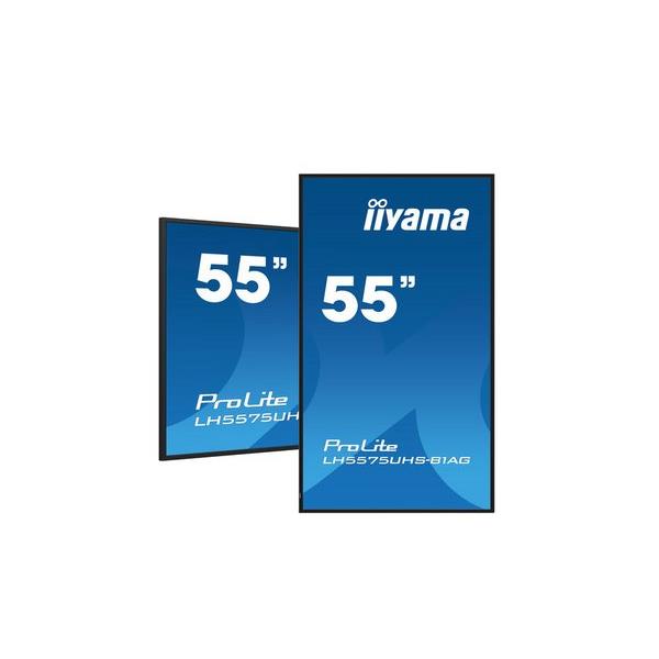 Iiyama lh5575uhs-b1ag cran d'affichage dynamique cran plat de signalisation numrique 138,7 cm (54.6") lcd wifi 500 cd/m 4k ultra hd noir intgr dans le processeur android 11 24/7