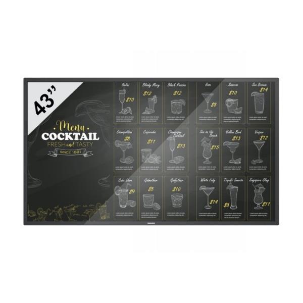 Philips 55bdl3017p/00 cran d'affichage dynamique cran plat de signalisation numrique 138,7 cm (54.6") 700 cd/m 4k ultra hd noir