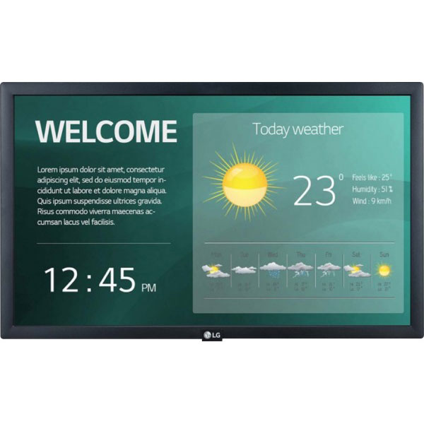 Lg 22sm3g-b cran d'affichage dynamique cran plat de signalisation numrique 54,6 cm (21.5") ips wifi 250 cd/m full hd noir intgr dans le processeur 16/7