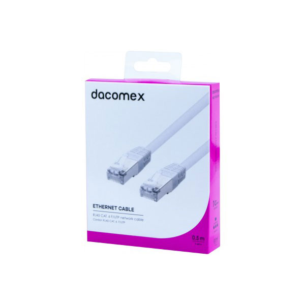 Dacomex dac-199006 cble de rseau blanc 0,5 m cat6 f/utp (ftp)