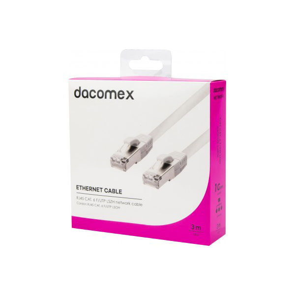 DACOMEX Cordon RJ45 CAT. 6 F/UTP LSOH snagless blanc - 3 m