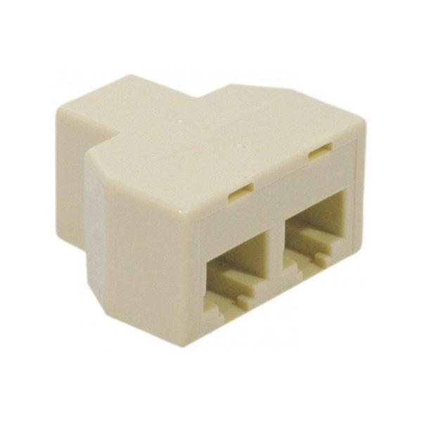 Rpartiteur tlphonique rj-11 f 2x rj-11 f ivoire