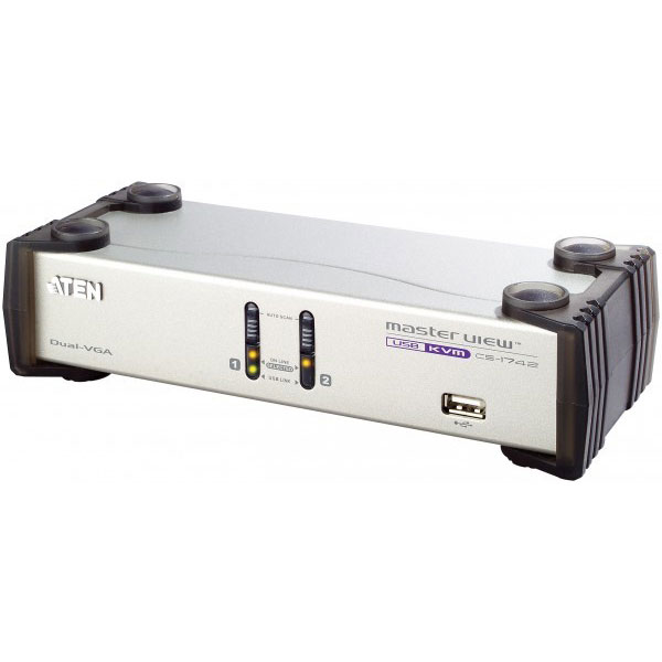 Aten CS1742 KVM 2 Ports VGA/USB Dual Screen + Audio