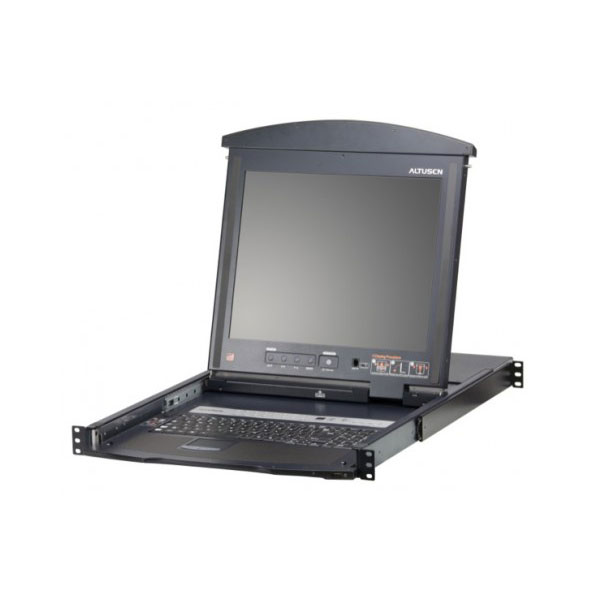 Aten commutateur kvm lcd  deux rails multi-interface cat 5  16 ports