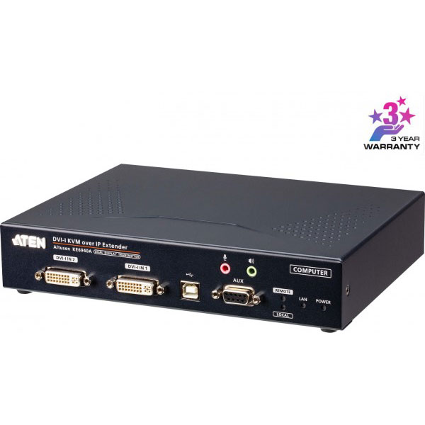 Aten metteur kvm deux affichages dvi-i sur ip